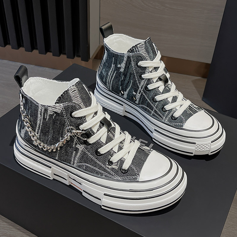 Thick Bottom High Cylinder Shoes 2022 Spring Autumn New Pine Cake Women's Shoes Sports Students Sap Shoes Hip Hop Street Dance Ins Tide Shoes