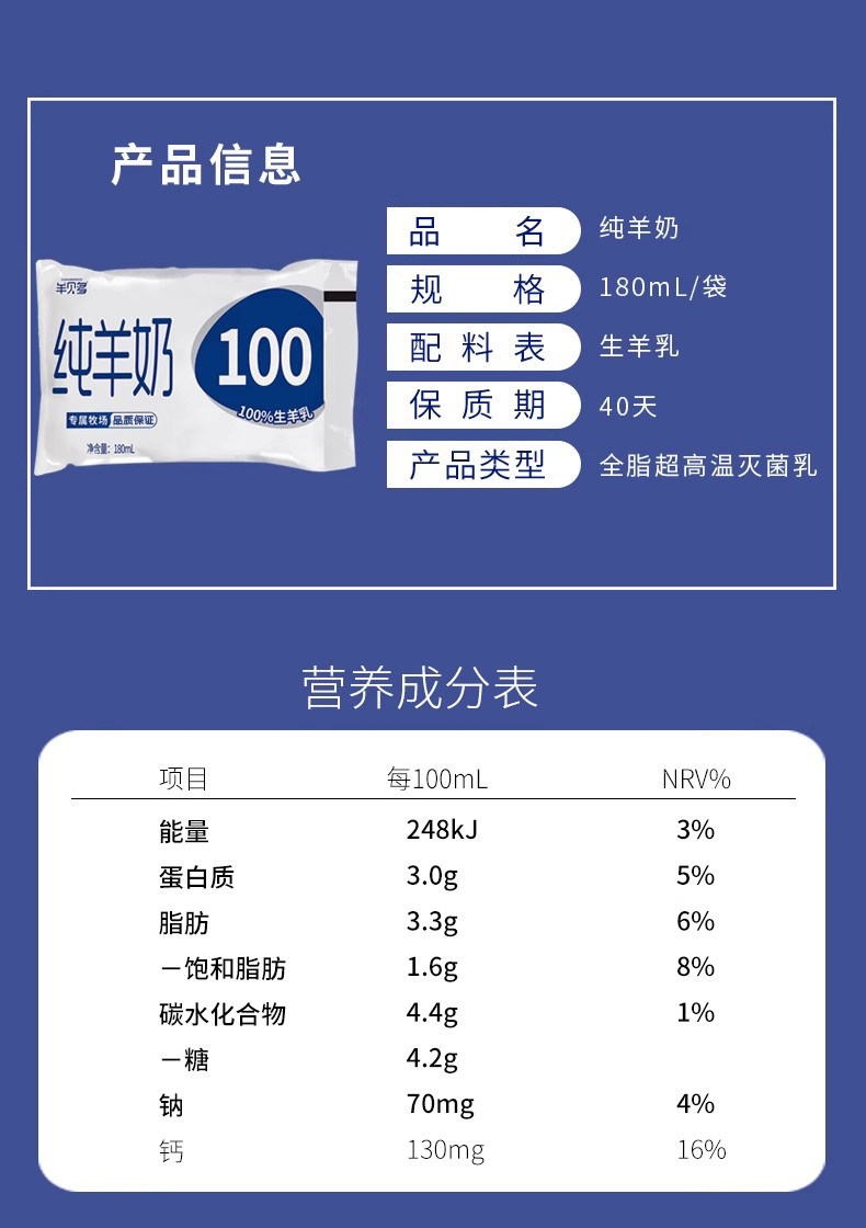 安享好物 安享B级纯奶-羊贝多纯羊奶 国标 