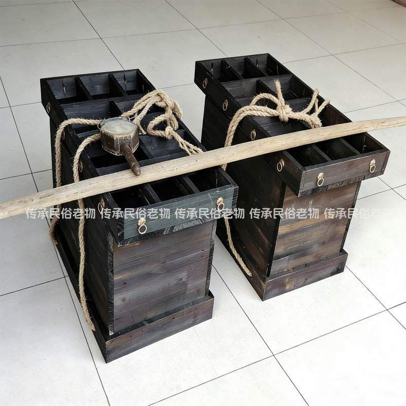 Nostalgic Folk Items, Peddler's Cart, Rattle Drum, Round Basket, Retro Nostalgic Film Props, Decoration for Commercial Streets