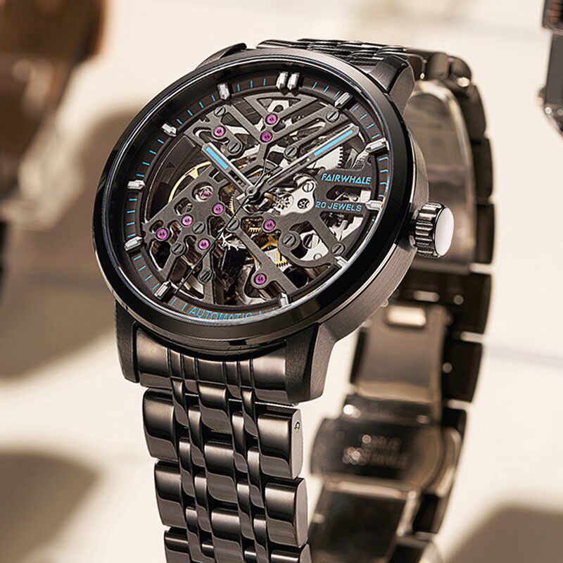 And meet Mark Faye watch men's mechanical watch hollow tritium gas waterproof tourbillon Miller brand Richard