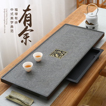 Natural black gold stone tea tray drawer water storage type modern simple household dry tea table tea set tray tea sea