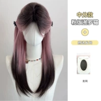 Розовая сетка для волос с пробором по середине, градиент