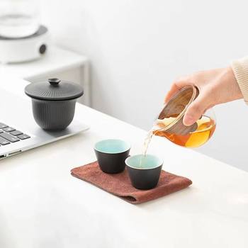 Portable travel kung fu tea set car fast customer cup