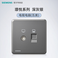 Розетка 西门子璟悦电视加电脑面板网线五类网口网插座有线网络二合一tv