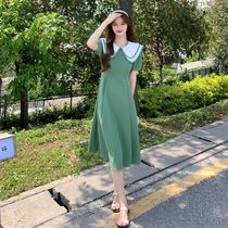 Fan-style sensational first love doll collar dress dress Women Summer 2022 new Slim Design Sense small crowdlength dresses