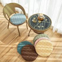 Thickened round removable washable chair vine chic chair cushion round stool chair pure color non-slip cover floor cushion cover can be set