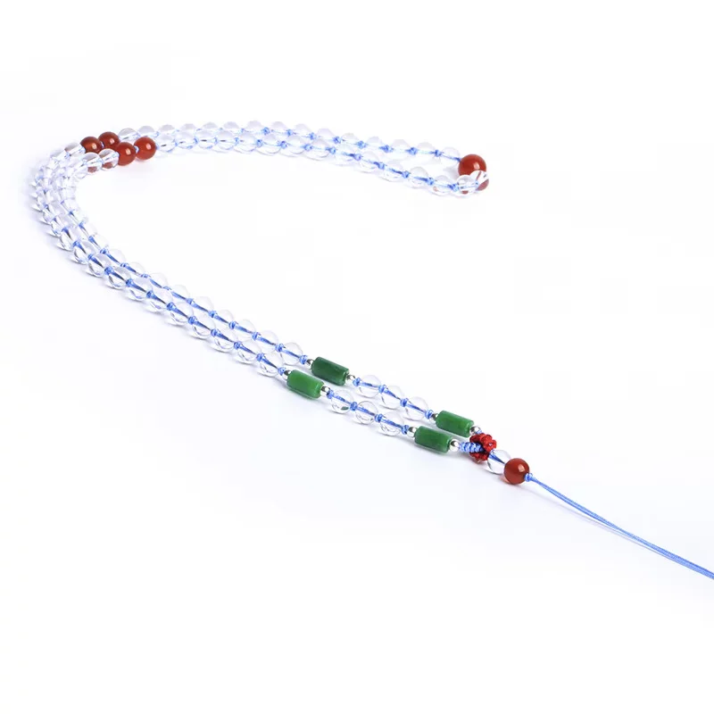 Элитный белый кристалл ручной работы, bracelet, плетёный ожерелье, золотой ремешок, изумруд pendant