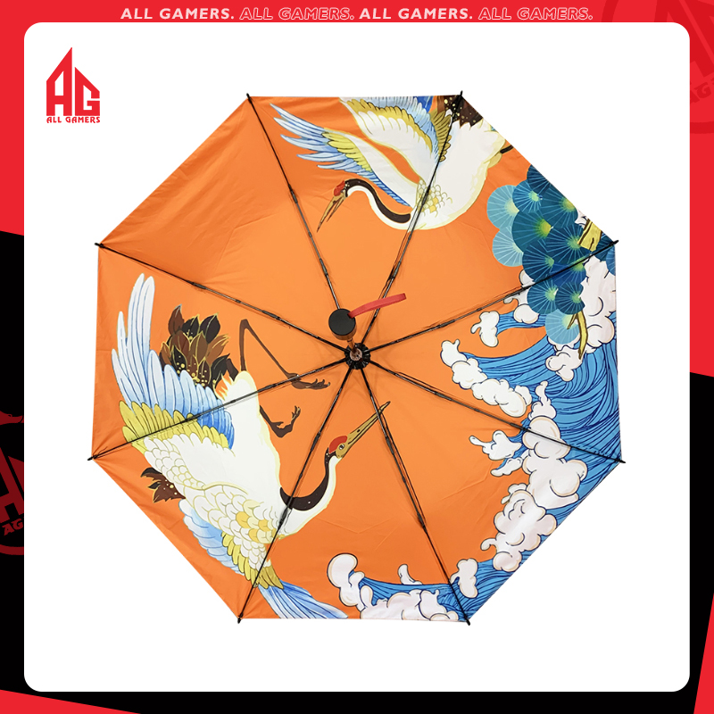 AG model playing with ancient wind black gold fairy crane clear umbrella folding umbrella sunscreen against UV