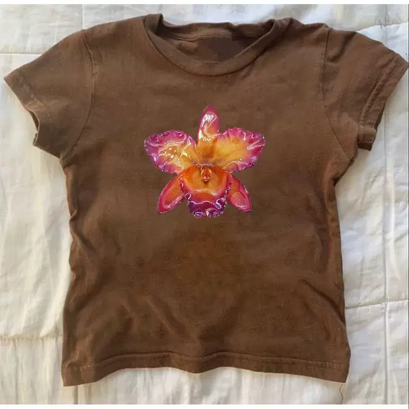 [Y2k футболка с коротким рукавом Harajuku графический Crop Top эстетика гот T-]