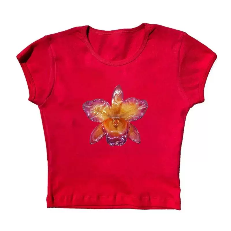 [Y2k футболка с коротким рукавом Harajuku графический Crop Top эстетика гот T-]