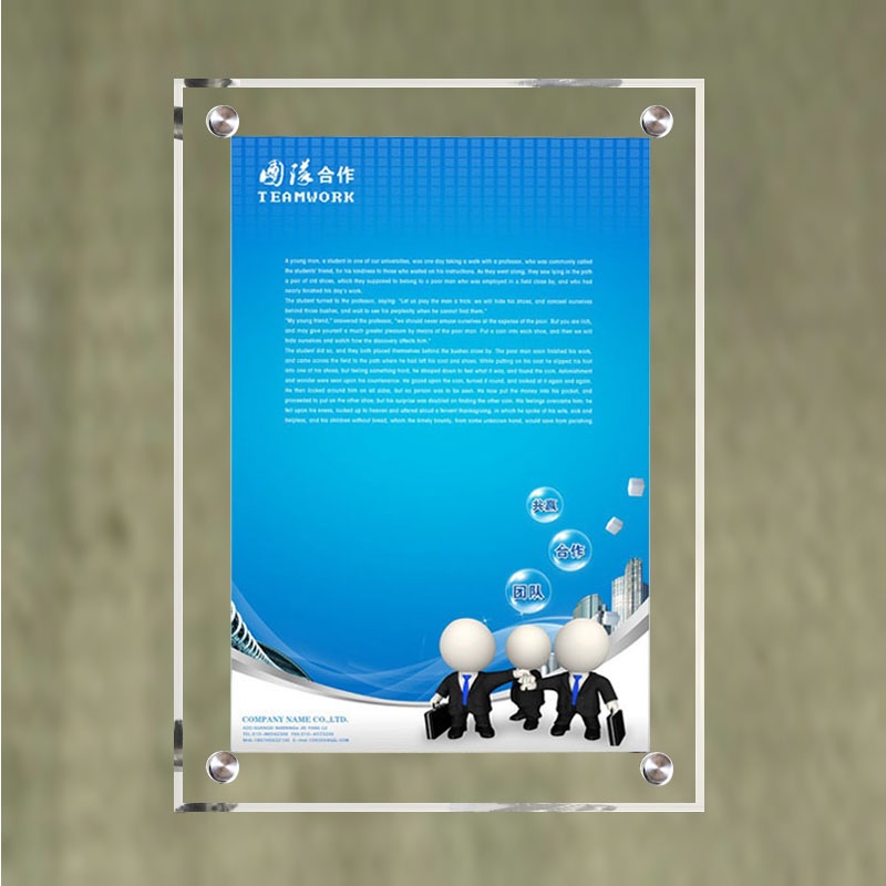 Acrylic Business License Frame Picture Frame Photo Frame Wall Hanging A4 Crystal A3 Certificate Frame Display Board Double-Layer Plywood Display Board