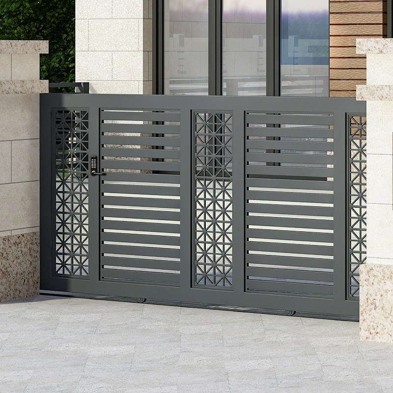 Custom wrought iron courtyard door translation electric villa double door garden community single door rural courtyard entry