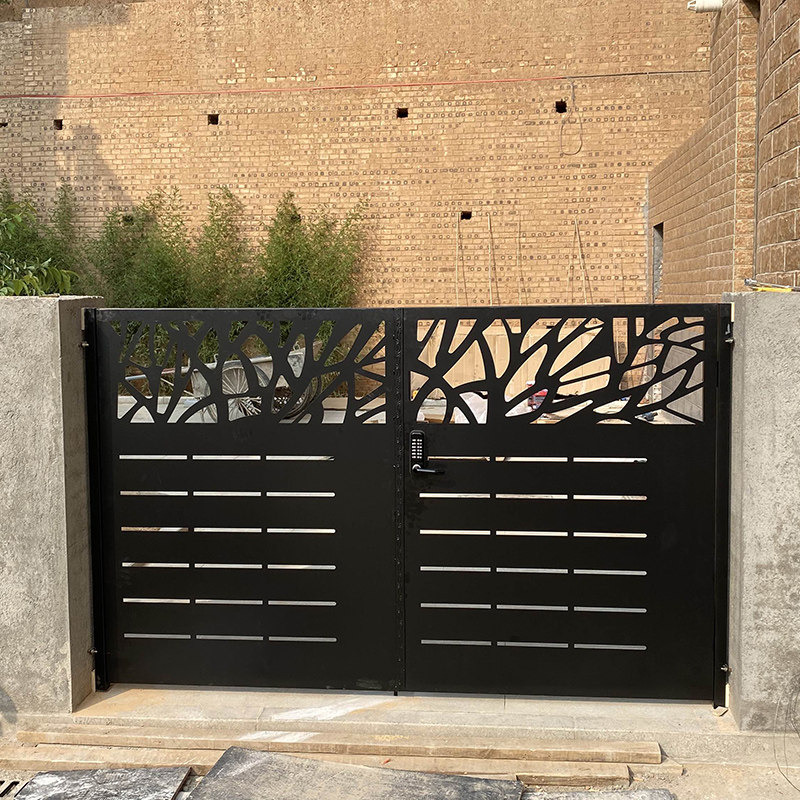 Iron custom courtyard gate outdoor garden single open villa door to double door small gate yard fence fence gate