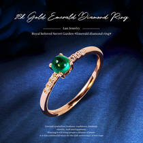 Blue from jewelry natural Cairou Mother green small ring female 18K gold inlaid diamond high-end gem female ring live