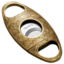 Eggplant Cigar Cut Sharp Metal Stainless Steel Double Edge Portable Cigar Knife Beautifully Carved Antique Bronze Cigar Scissors