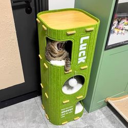 Cat Scratching Board, Cat Climbing Frame, Cat Toy, Anti-Cat Scratching Sofa, Cat Protection, Wear-Resistant and Non-Shedding Cat Nest, Integrated Vertical Nest