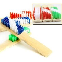 Natural bamboo bristle laundry brush Square brush Long shoe brush thickened bamboo brush Household multi-function cleaning dust removal brush