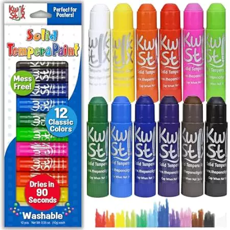 [Kwik Stix solid tempera краски палочки 12 цветов смываются]