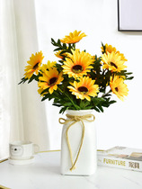 Sunflower Emulation Flower Fake Bouquet Drawing Room Flower Arrangement Pendulum Pieces Floral Decorations Dry Vases Home Table Flowers Furnishing