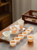 Jade Porcelain Ice-Type Tea Set, Kung Fu Ceramic Gaiwan Tea Cup, Home Use for Brewing Tea, 2025 New High-End Tea Set