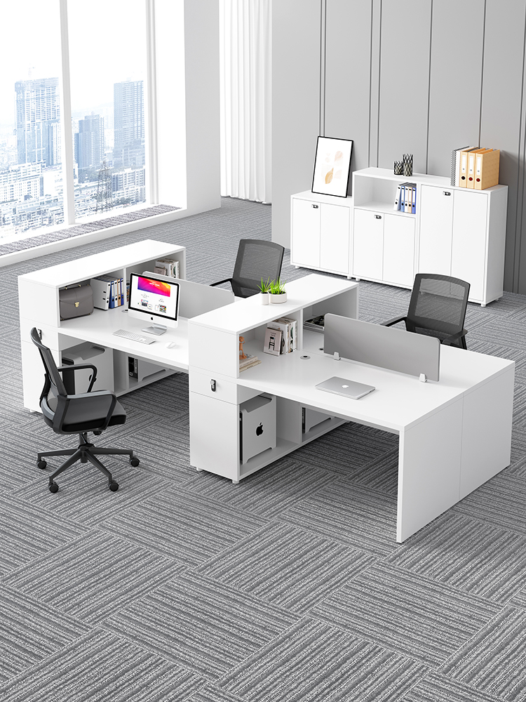 Staff table simple and modern 4 6 people financial office desk and chair combination screen card seat staff computer table