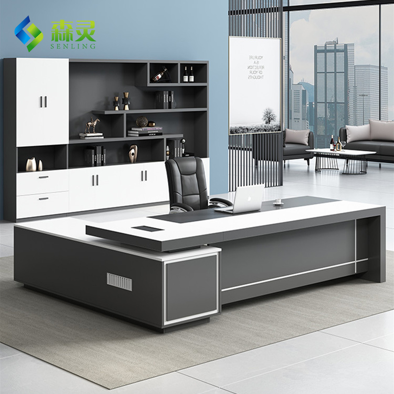 Boss desk simple modern supervisor manager desk president office executive desk single desk chair combination