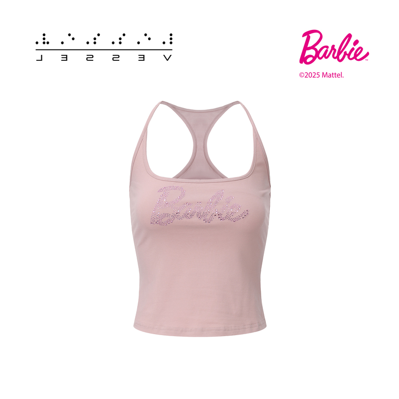 Xvessel Barbie Collaboration Series Pink Rhinestone Vest Inner Top Slim Fit Barbie Camisole for Women Xvessel Barbie Collaboration Series Pink Rhinestone Vest Inner Top Slim Fit Barbie Camisole for Women