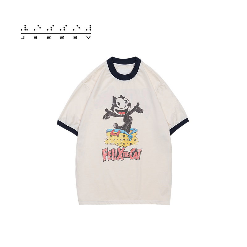 [Felix Cat Collaboration] Xvessel Felix Cat Series Unisex Loose-Fit Short-Sleeve T-Shirt