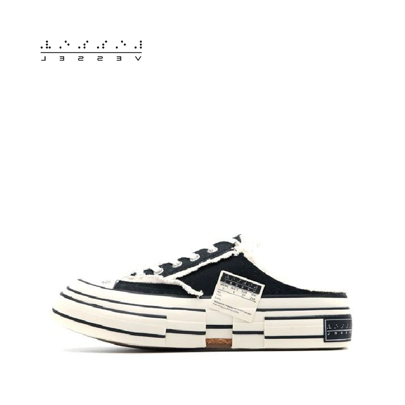 xVESSEL Young beyond the same white sails shoes heightening thick bottom women's shoes trendy fashion autumn new half tug-Taobao