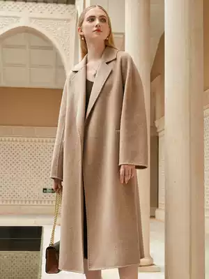 Double-sided cashmere coat women's 2021 new thickened woolen coat autumn and winter wool medium and long loose wool