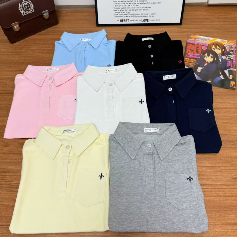 Rabbit Chunxi Jk Original Authentic Japanese Style Versatile Polo Shirt, School Style, Waist-Cinching Embroidered Short-Sleeve Shirt
