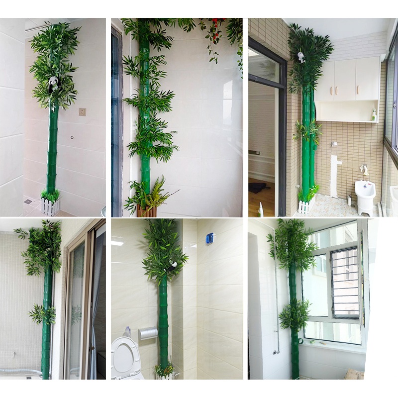Simulation new bamboo bag road decoration heating pipe gas shielding pillar plastic fake flower rattan plant bark