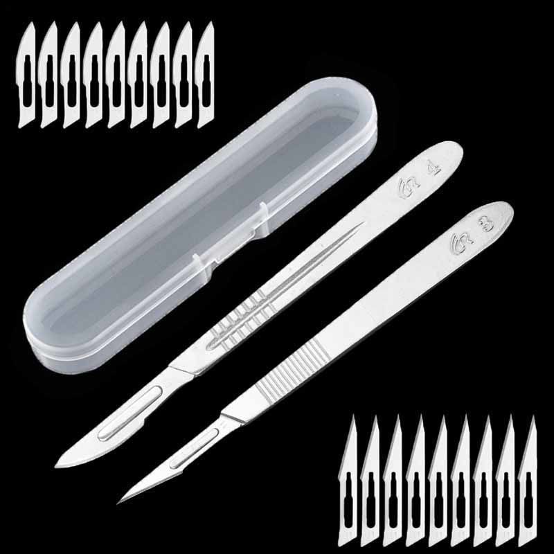 Surgical knife suit beast with 11 No. 23 blade stainless steel shank pedicure wall paper knife beast with surgical knife