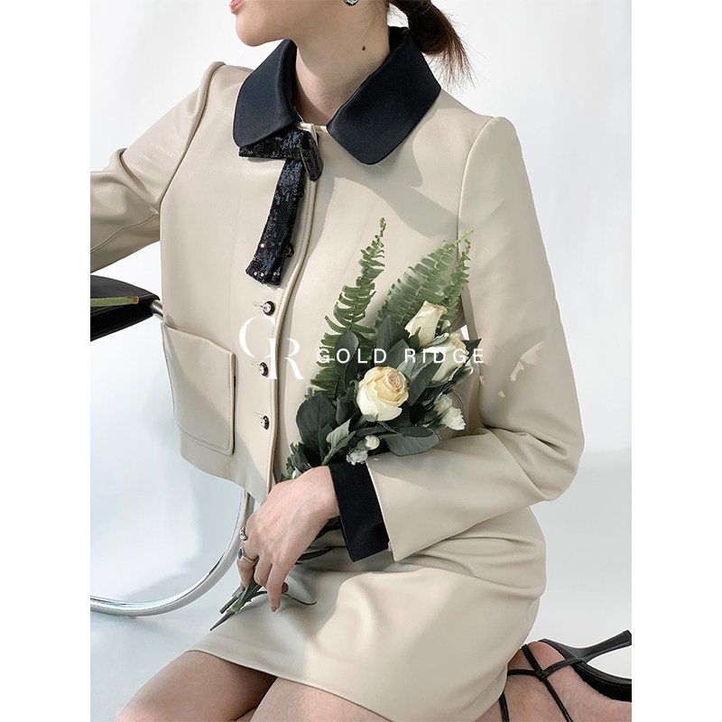 GOLD RIDGE-New Zealand Xiaoxiang Wind Fall 2021 New leather clothes suit Fashion foreign women genuine leather
