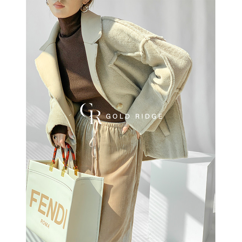 GOLD RIDGE-Spain imports small crowdgrade lagoon fur integrated coat fur coat fur 2021 new