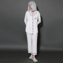 Miss Beaver Pregnant Women's Pajamas Monthly Clothing Autumn Postpartum Breastfeeding Pajamas Pregnant White Stripe Split Suit BF