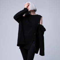 BF2022 autumn new maternity tops black multi-button detachable free collocation outer breastfeeding sweater