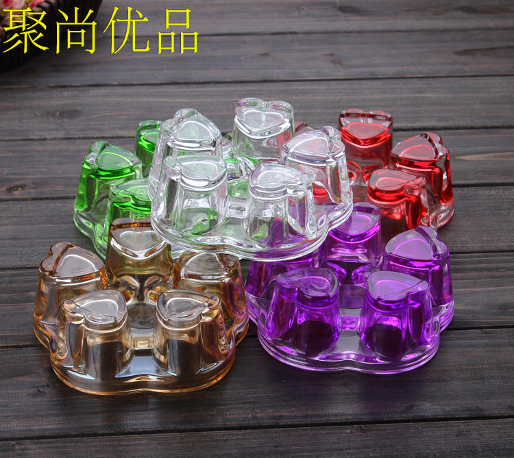 Trà thủy tinh chịu nhiệt thiết lập hình trái tim cơ sở hoa ấm trà nóng nến cách nhiệt nến thủy tinh nhiệt thủy kho bộ ấm pha trà
