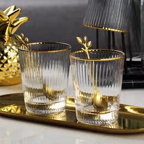 Buy one get one free Phnom Penh vertical grain glass Household water cup Simple ins striped glass milk cup