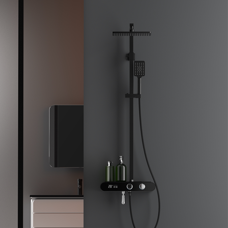 Sprinkle sets with display pressure nozzle heat household shower bathroom bathroom bathroom bath shower shower 6012