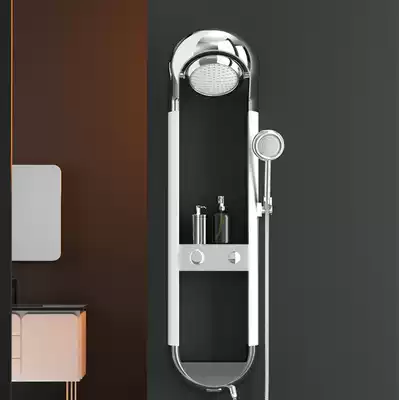 Shower set home bathroom simple and smooth black and white fashion light luxury rain shower shower hanging wall 6011