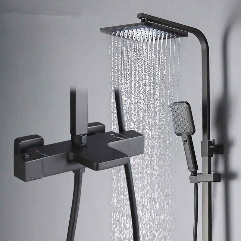 Shower set booster nozzle constant temperature home shower makeup room bathroom bath constant temperature bath shower black and white 6004