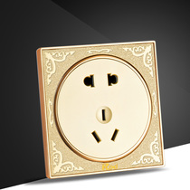 Bull Home 86 Type Switch Socket Panel Champagne Gold Open Five Holes Concealed Wall Power 23 Socket Belt