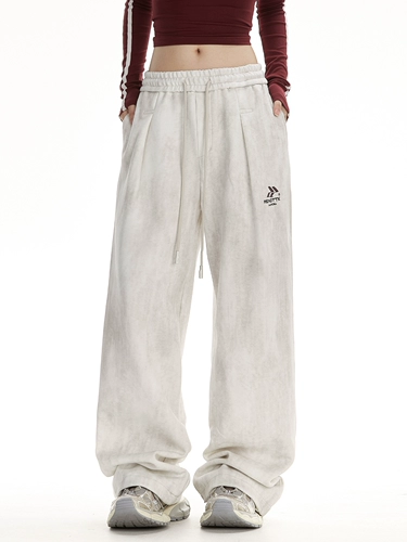 NOONOZ Спортивные штаны подходит для мужчин и женщин в стиле хип-хоп, демисезонные повседневные брюки, свободный прямой крой, в американском стиле