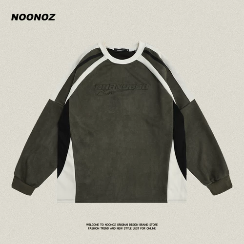 NOONOZ Ретро демисезонная толстовка для влюбленных, с вышивкой, в американском стиле, оверсайз