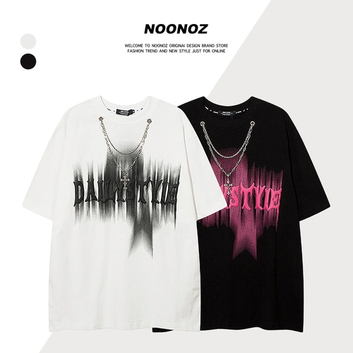 NOONOZ Футболка с коротким рукавом в стиле хип-хоп, хлопковая парная одежда для влюбленных, в американском стиле, короткий рукав
