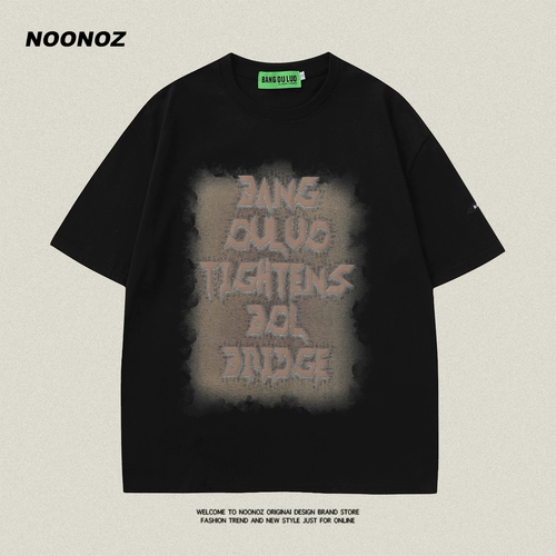 NOONOZ Летняя футболка с коротким рукавом для влюбленных, короткий рукав, свободный крой, в американском стиле