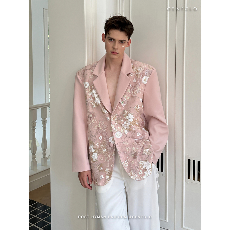 「Jeykoco」Autumn New Sequin Embroidered Blazer for Men, High-End, Loose, Casual and Fashionable Suit