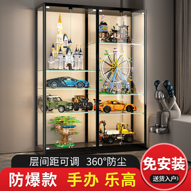 Hand-run Lego display cabinet Toy model containing dust-proof glass cabinet Transparent Pendulum Cabinet Bubble bubble Mater Show box-Taobao