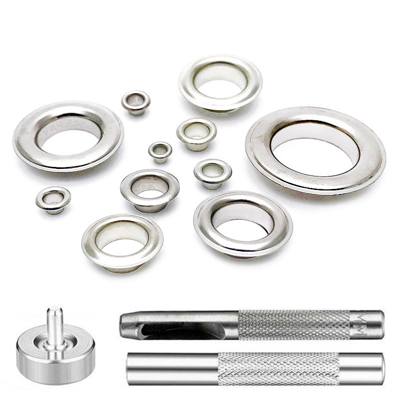 Pure copper gas eye ring buckle eye buckle belt tag clothes round buckle shoe eye buckle hollow rivet button installation tool